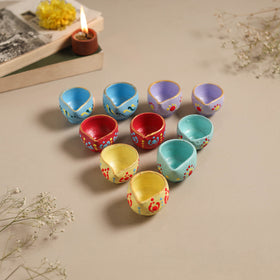 Decorative handpainted clay diya (set of 10) 27