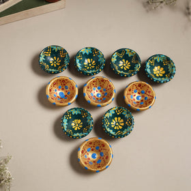 Decorative handpainted clay diya (set of 10) 29