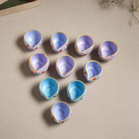Decorative handpainted clay diya (set of 10) 30
