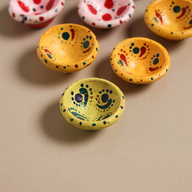 Decorative handpainted clay diya (set of 10) 34