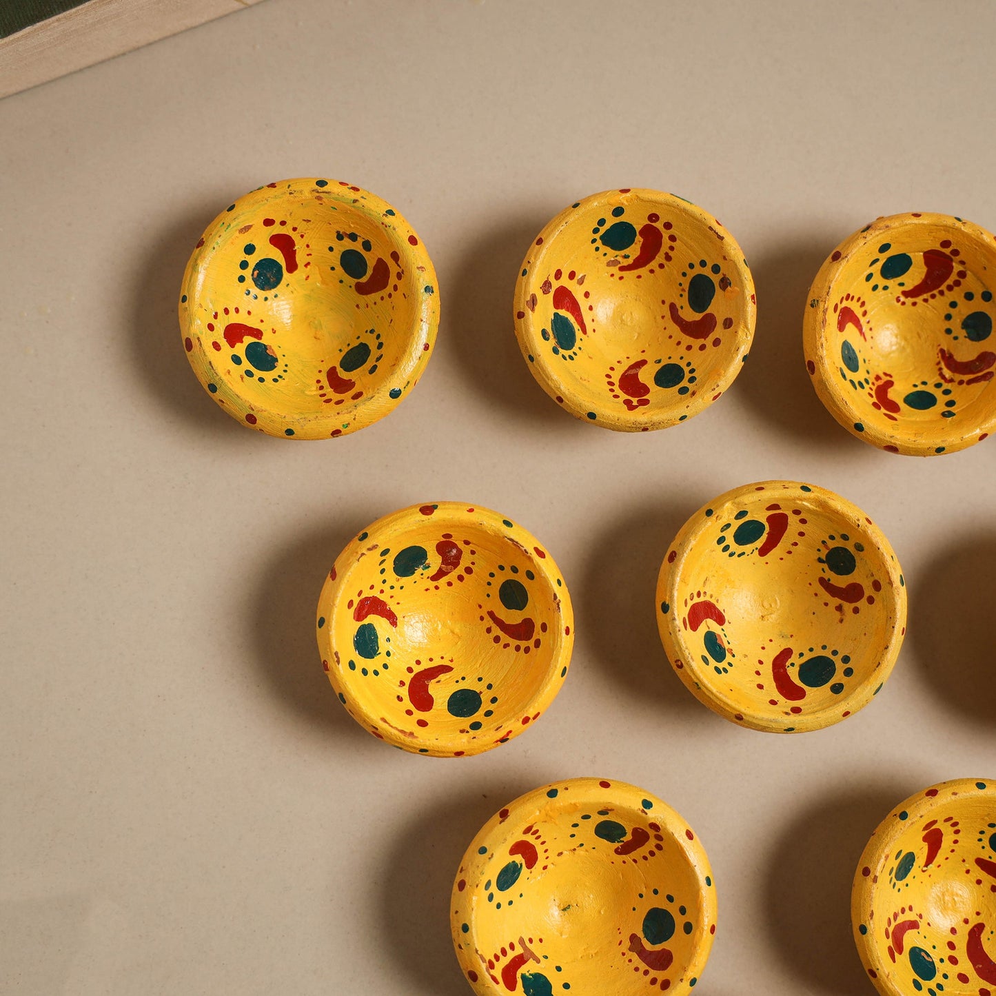 Decorative handpainted clay diya (set of 10) 39