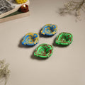 Decorative handpainted clay diya (set of 4) 31 - handcrafted