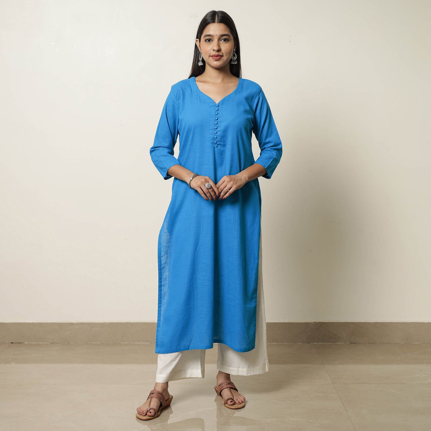 Buy Plain Flex Cotton Straight Kurta 03 Online at iTokri.com