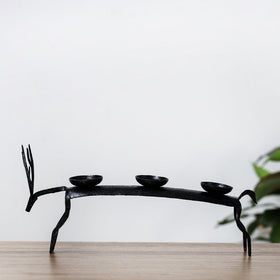 Deer - Bastar Tribal Wrought Iron Candle Stand Online in India 