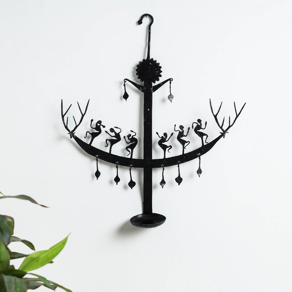 Deer - Bastar Tribal Wrought Iron Diya / Candle Stand Online in India 