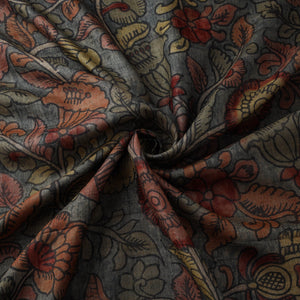 Desi tussar silk handpainted srikalahasti pen kalamkari