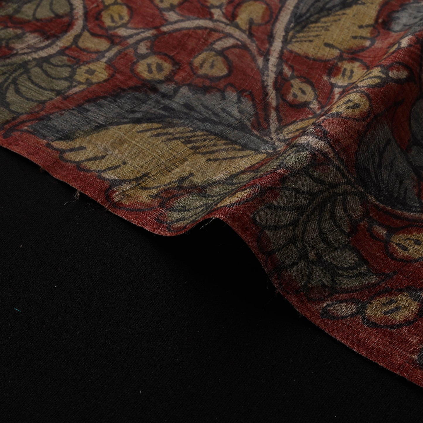 Desi tussar silk handpainted srikalahasti pen kalamkari