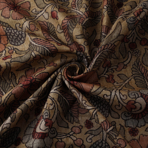 Desi tussar silk handpainted srikalahasti pen kalamkari