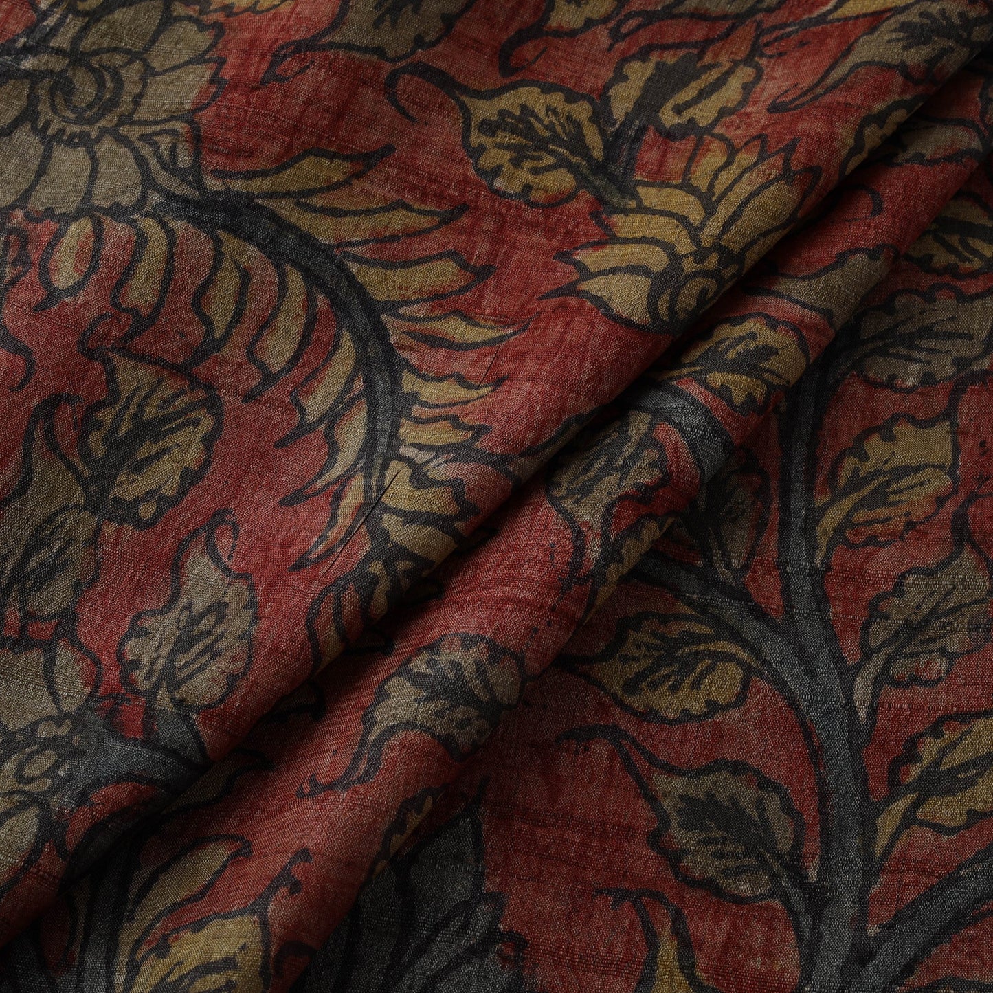 Desi tussar silk handpainted srikalahasti pen kalamkari