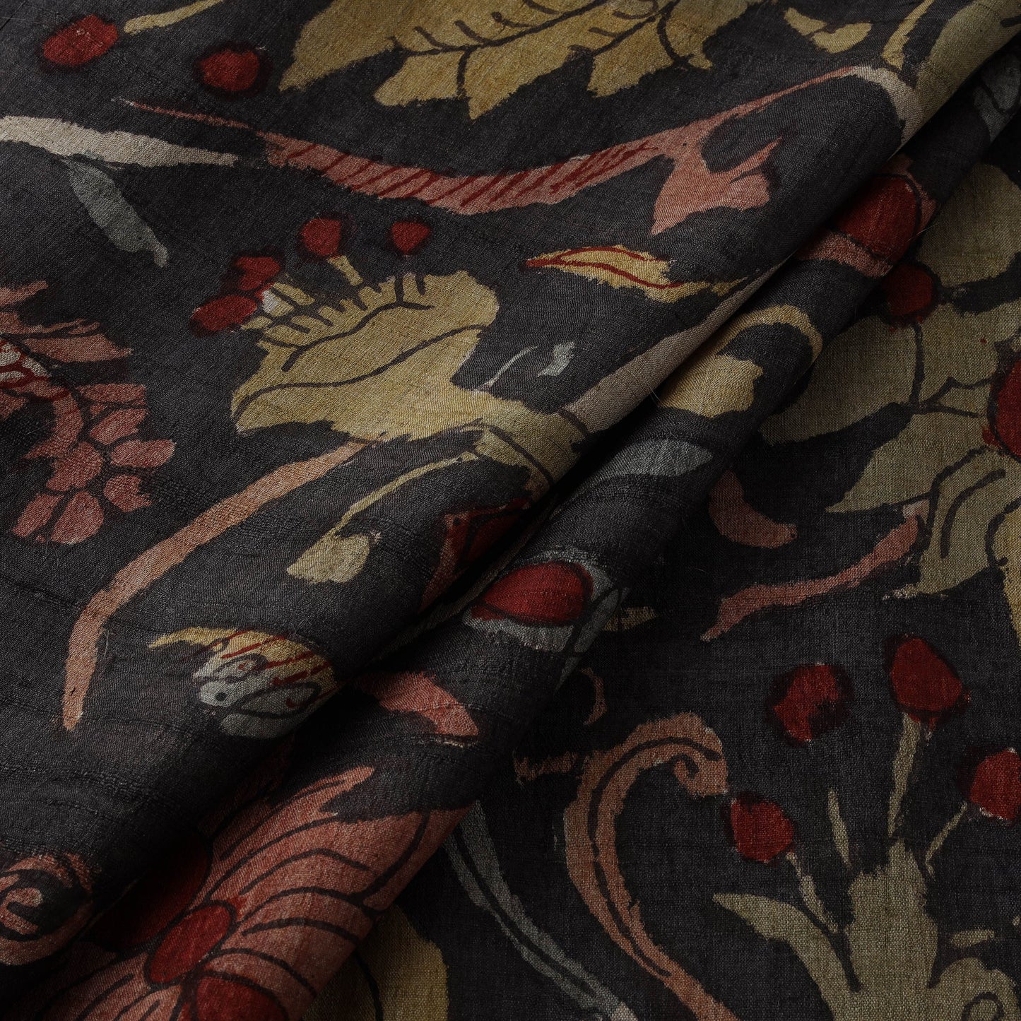 Desi tussar silk handpainted srikalahasti pen kalamkari