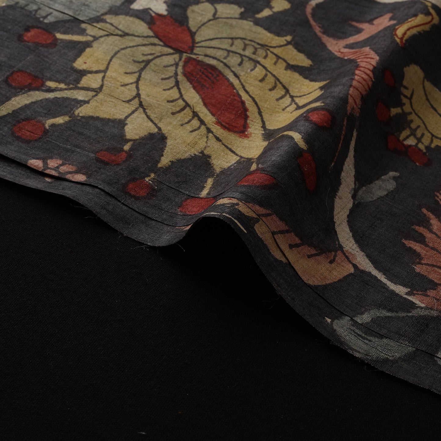 Desi tussar silk handpainted srikalahasti pen kalamkari