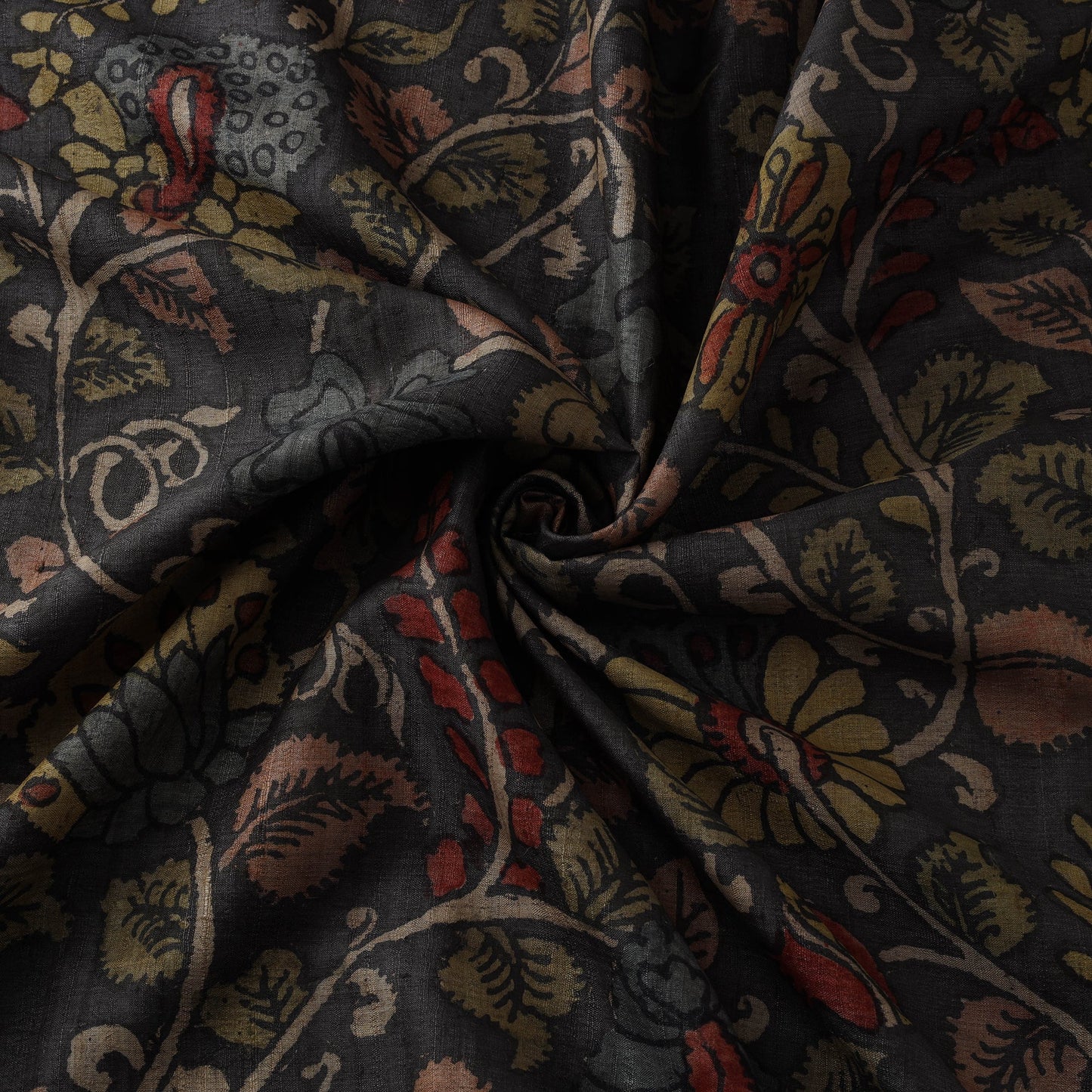 Desi tussar silk handpainted srikalahasti pen kalamkari