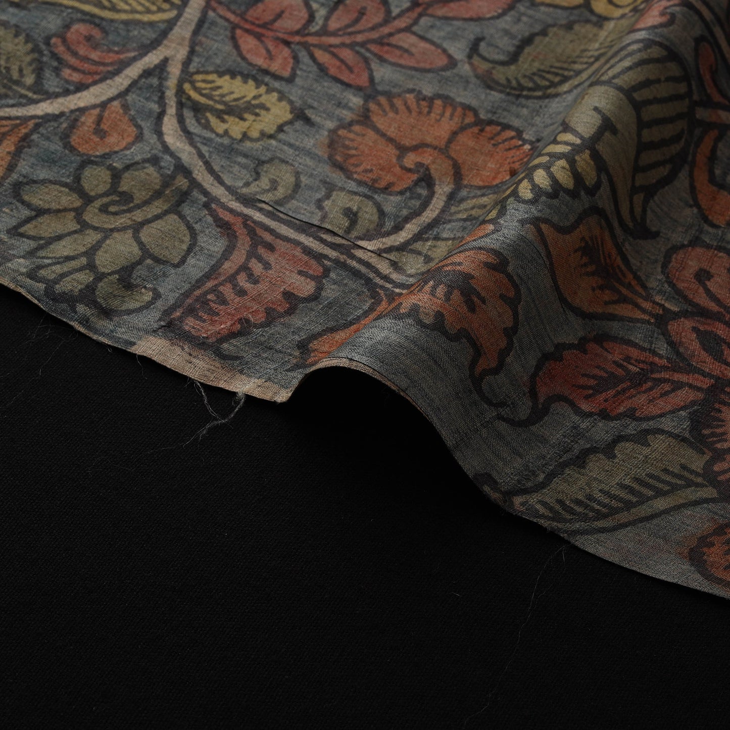 Desi tussar silk handpainted srikalahasti pen kalamkari