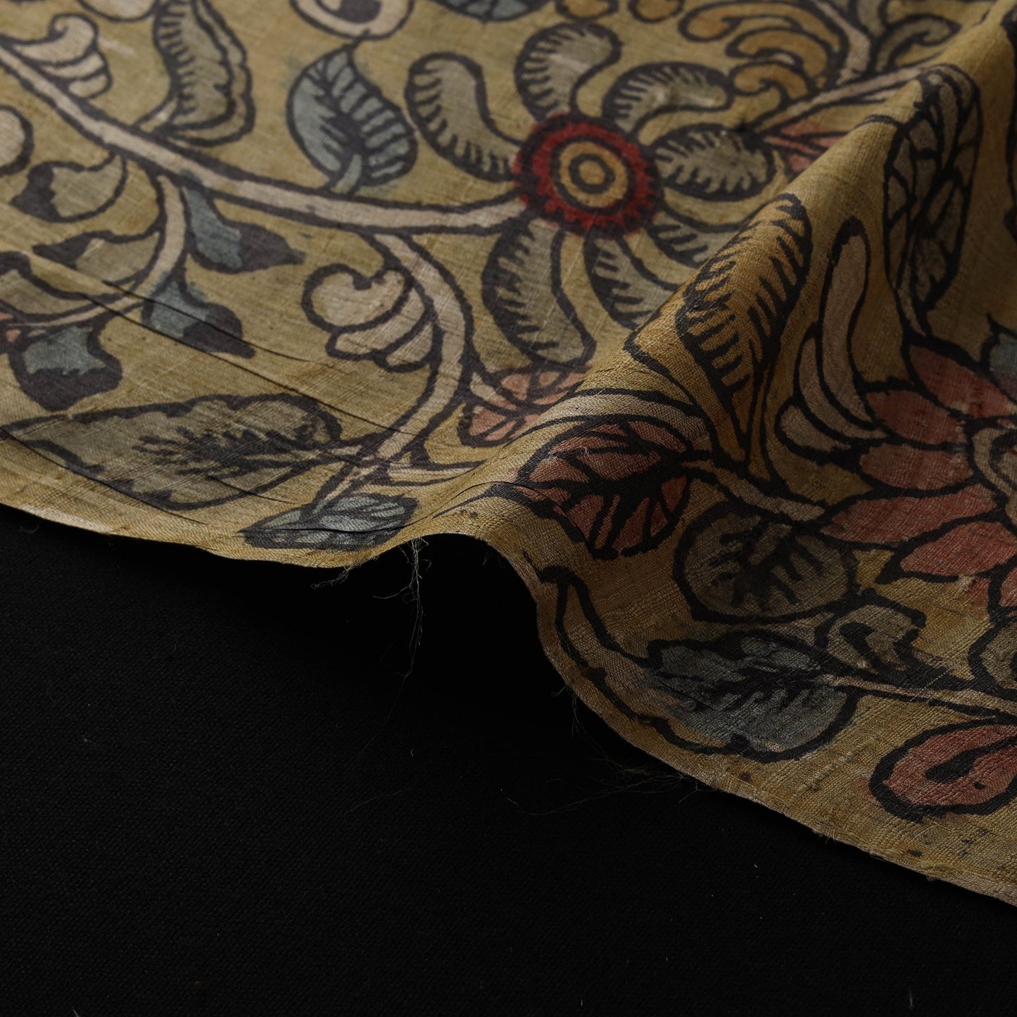 Desi tussar silk handpainted srikalahasti pen kalamkari