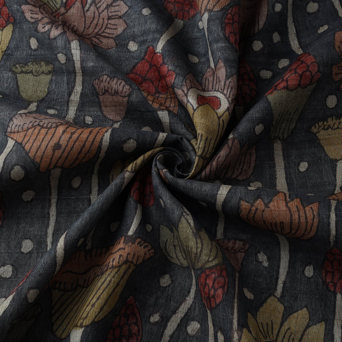 Desi tussar silk handpainted srikalahasti pen kalamkari