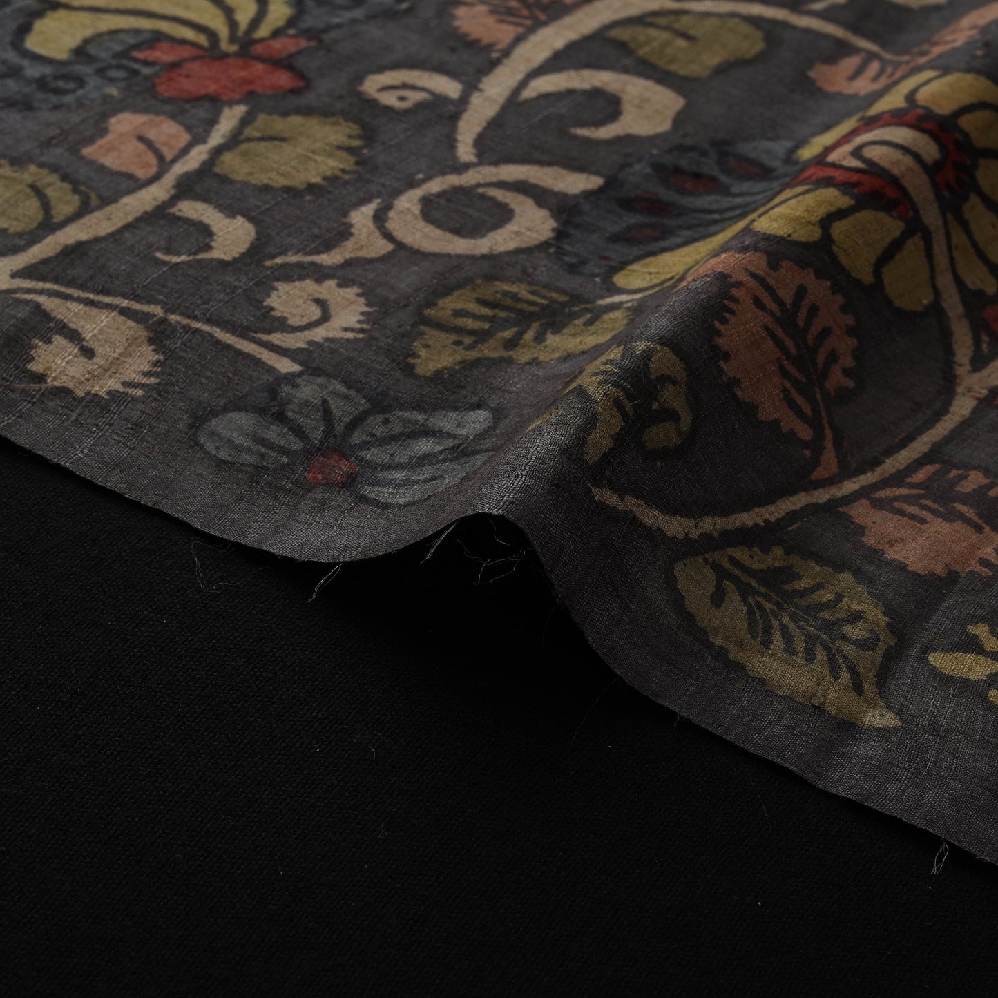 Desi tussar silk handpainted srikalahasti pen kalamkari