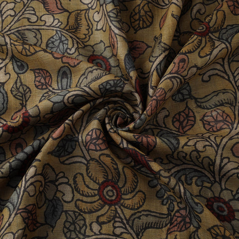 Desi tussar silk handpainted srikalahasti pen kalamkari