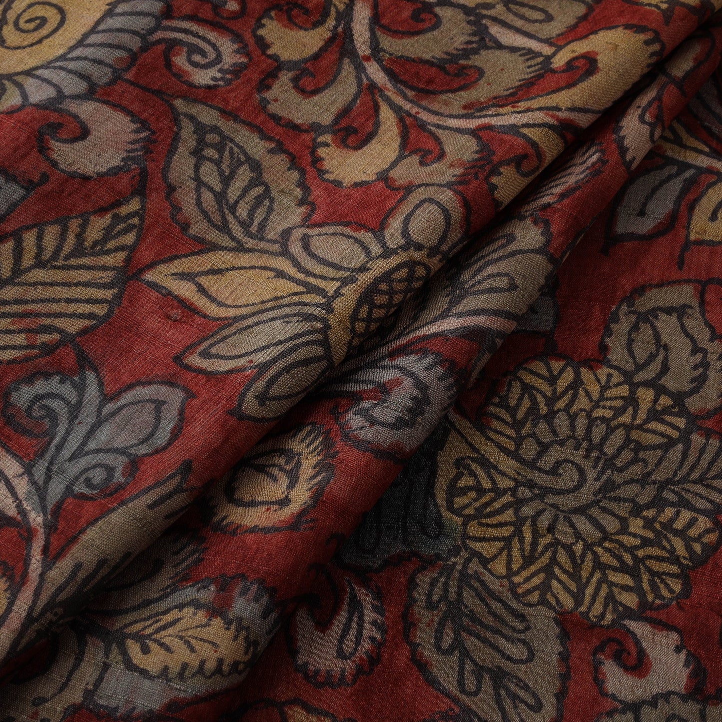Desi tussar silk handpainted srikalahasti pen kalamkari