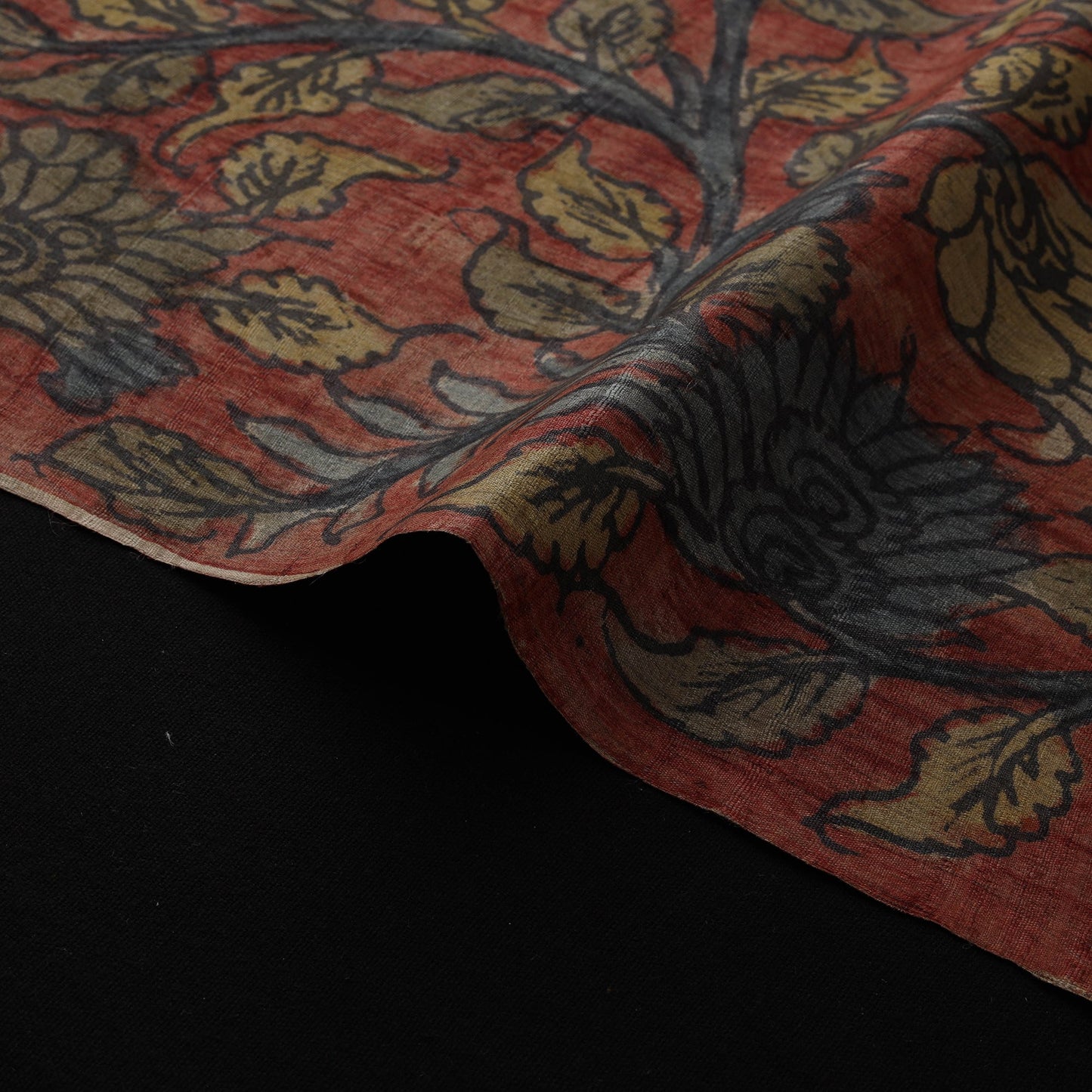 Desi tussar silk handpainted srikalahasti pen kalamkari
