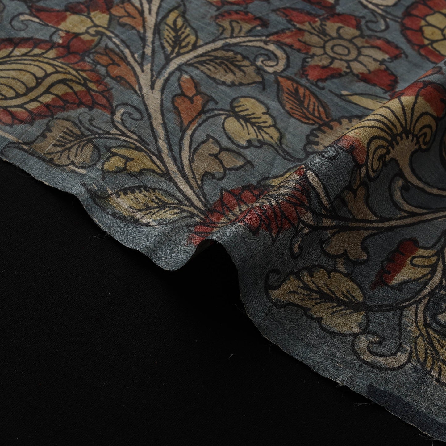 Desi tussar silk handpainted srikalahasti pen kalamkari