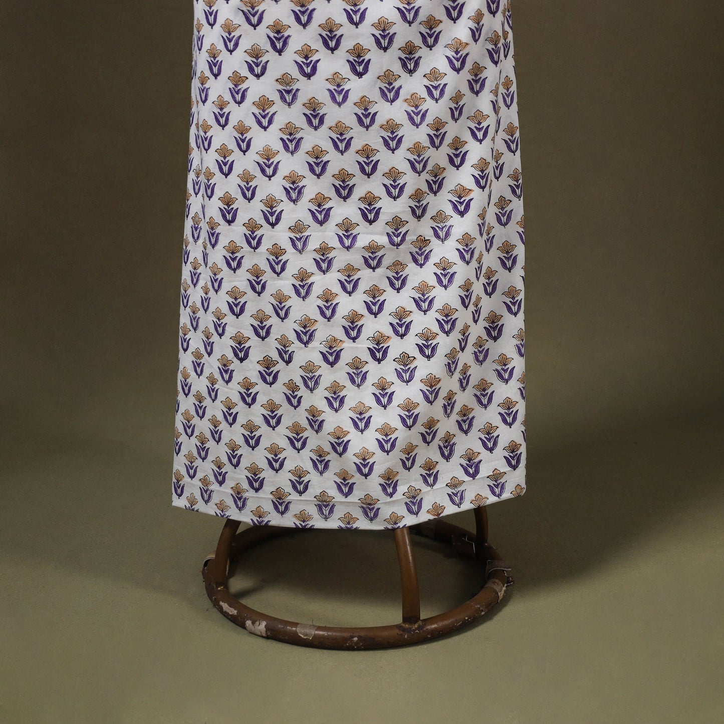 Designer! Block Print Cotton Dress Material with Jewellery Set 