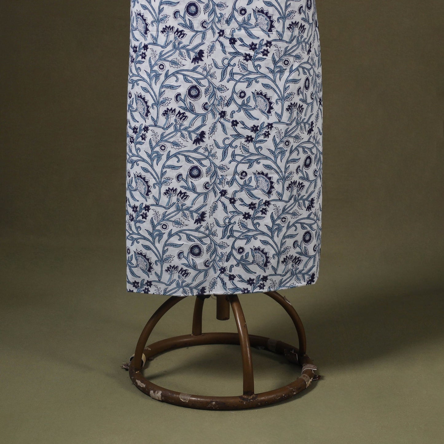 Designer! Block Print Cotton Dress Material with Jewellery Set