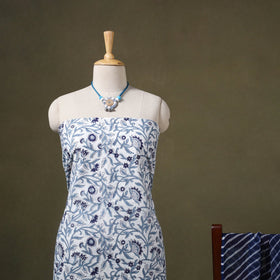 Designer! Block Print Cotton Dress Material with Jewellery Set