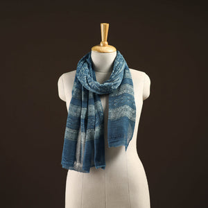 Natural dyed hand printed pure wool akola stole 06