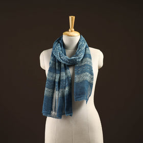 Natural dyed hand printed pure wool akola stole 06