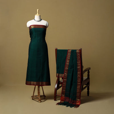 Dharwad cotton 3pc unstitched dress material with border 01