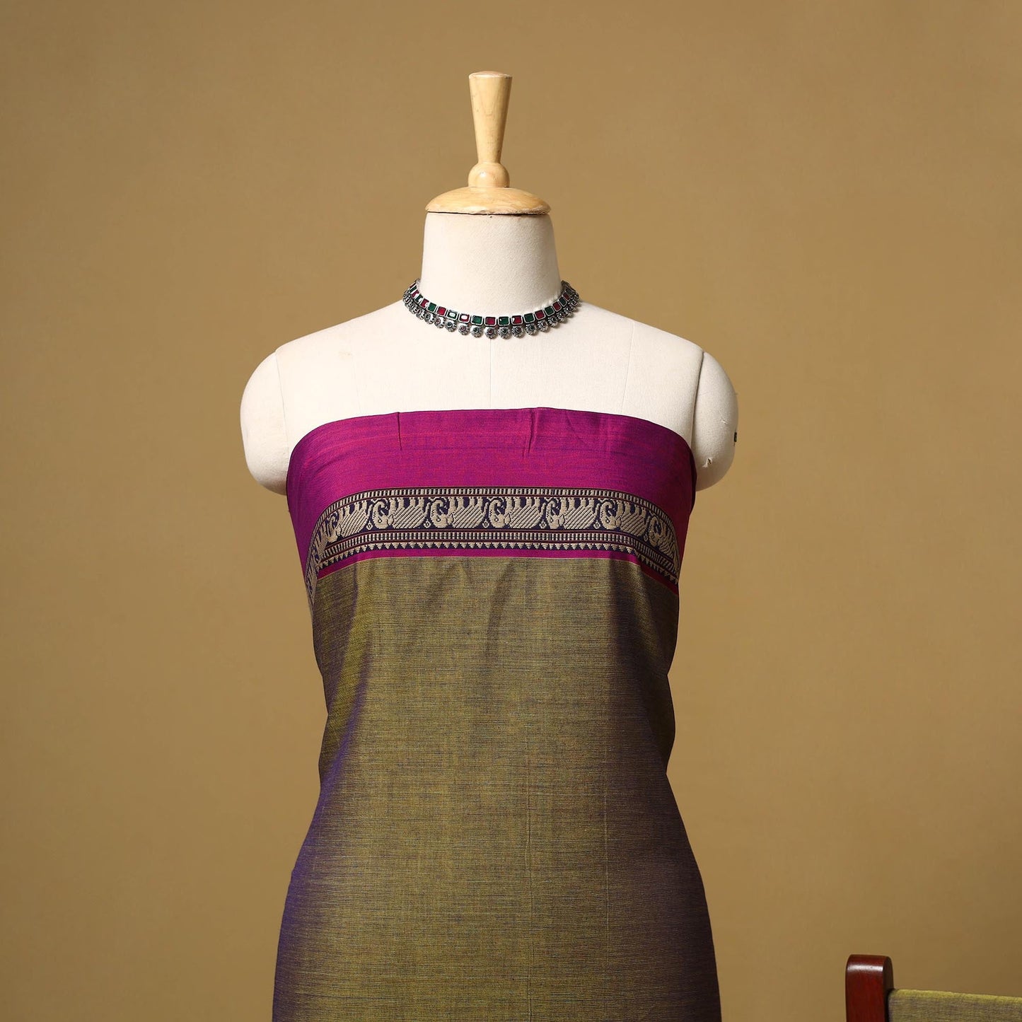 Dharwad cotton 3pc unstitched dress material with border 02