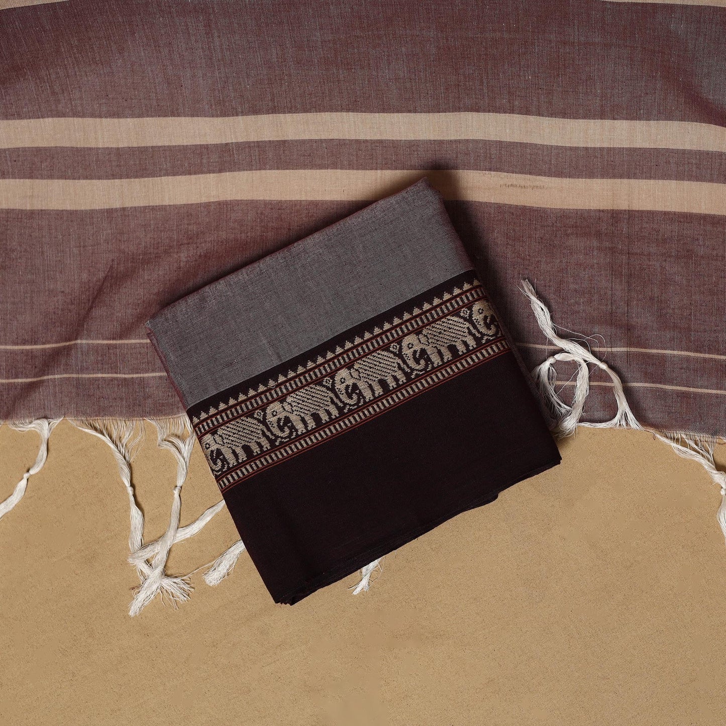 Dharwad cotton 3pc unstitched dress material with border 04