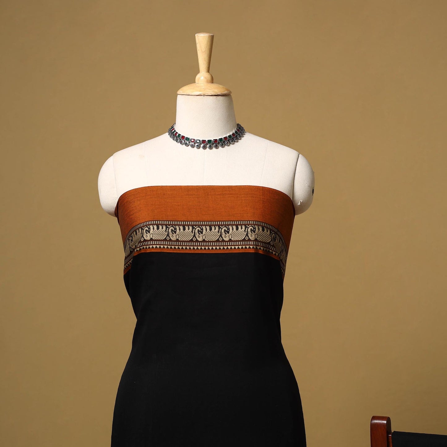 Dharwad cotton 3pc unstitched dress material with border 06