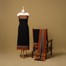 Dharwad cotton 3pc unstitched dress material with border 06