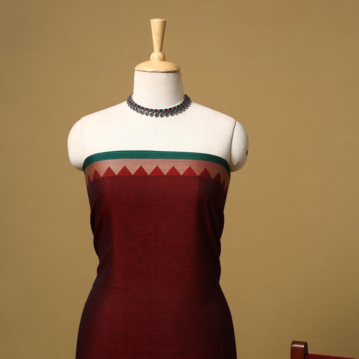 Dharwad cotton 3pc unstitched dress material with border 07