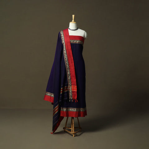 Dharwad cotton 3pc unstitched dress material with border 10