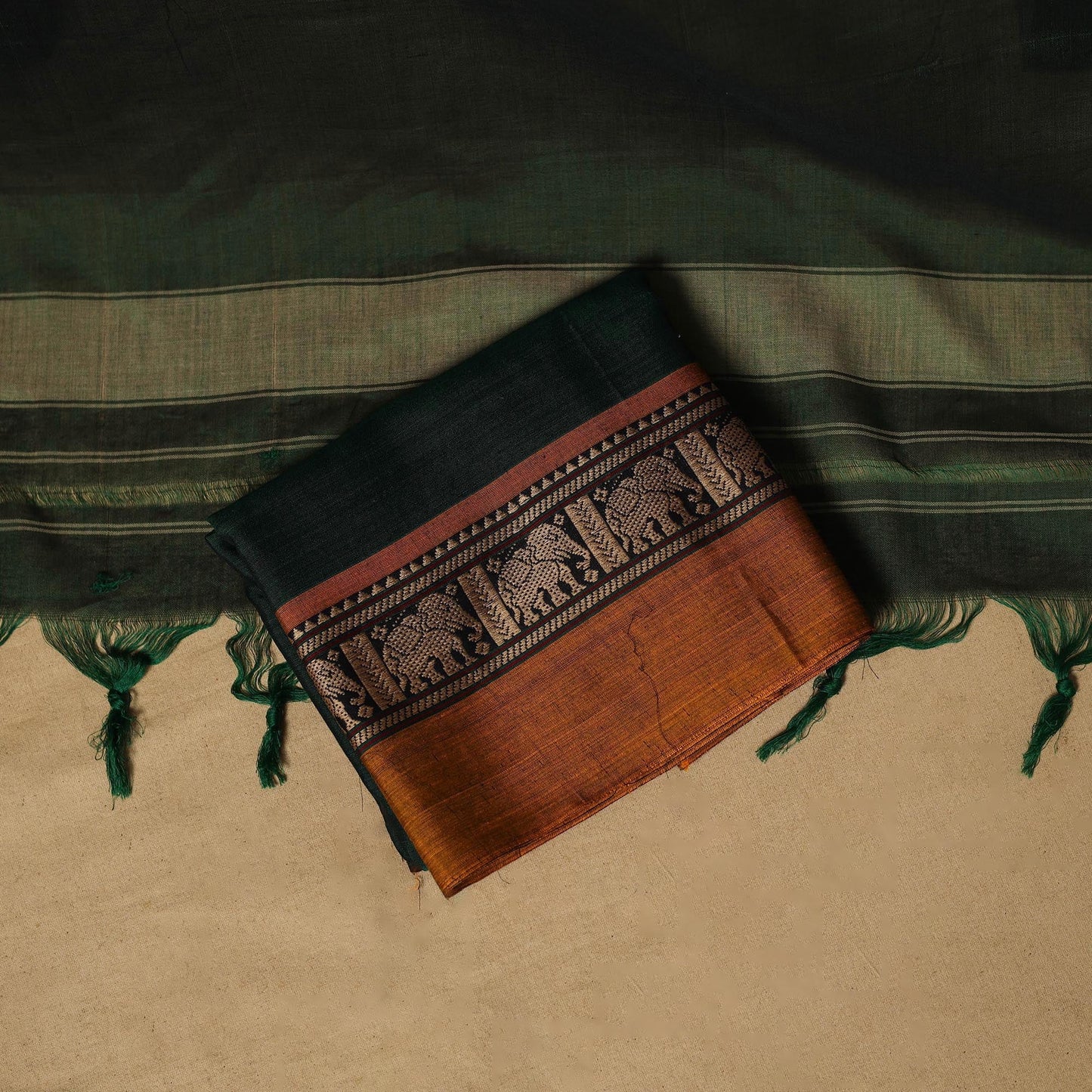 Dharwad cotton 3pc unstitched dress material with border 12