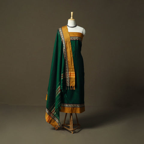 Dharwad cotton 3pc unstitched dress material with border 12