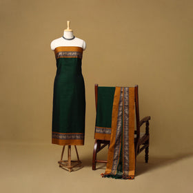 Dharwad cotton 3pc unstitched dress material with border 12