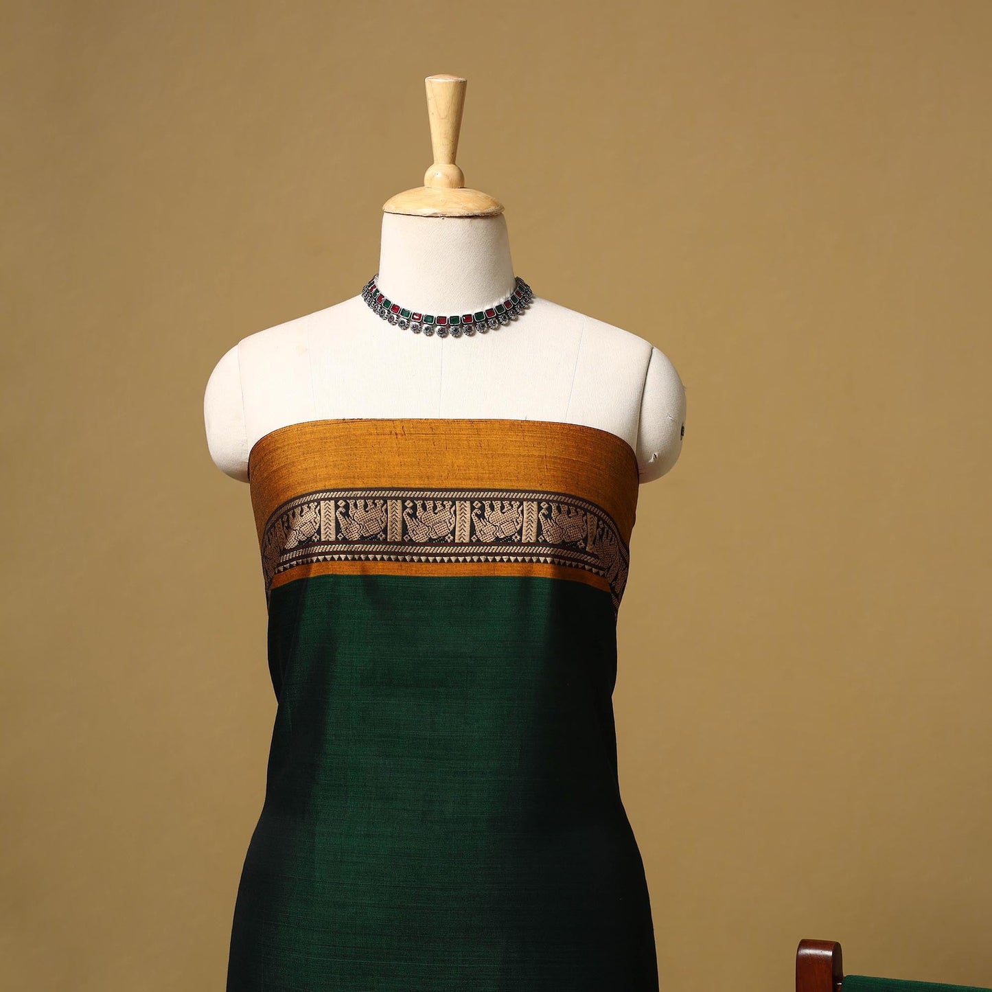 Dharwad cotton 3pc unstitched dress material with border 12