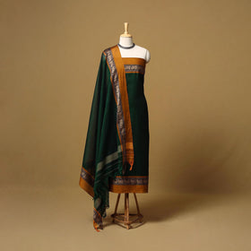 Dharwad cotton 3pc unstitched dress material with border 12