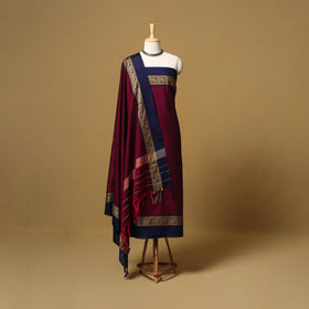 Dharwad cotton 3pc unstitched dress material with border 13