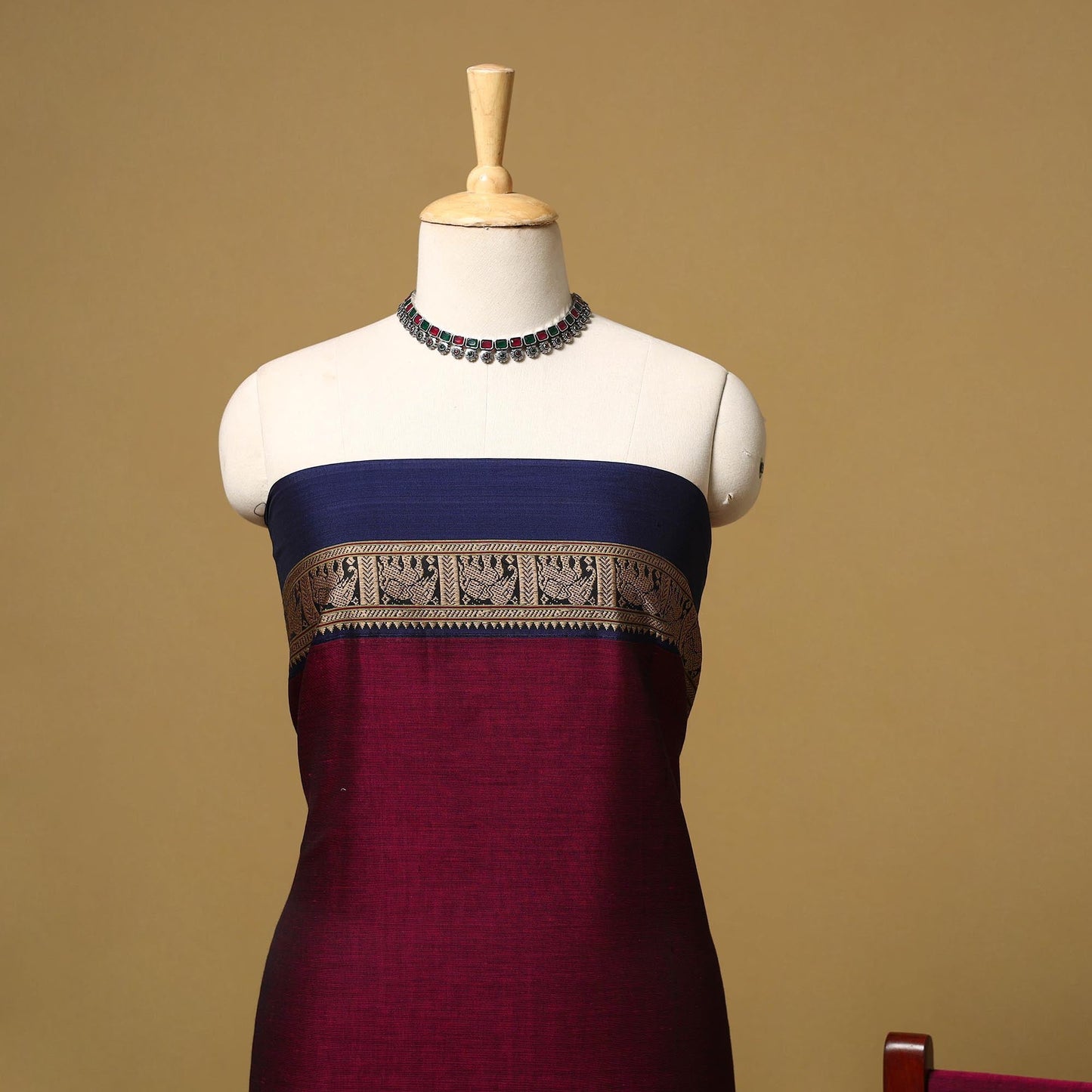 Dharwad cotton 3pc unstitched dress material with border 13