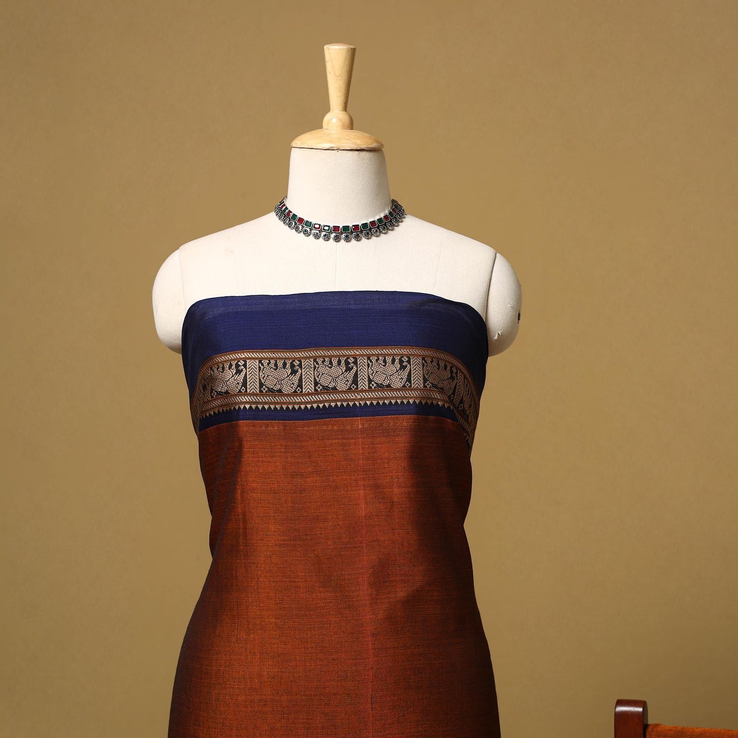 Dharwad cotton 3pc unstitched dress material with border 14