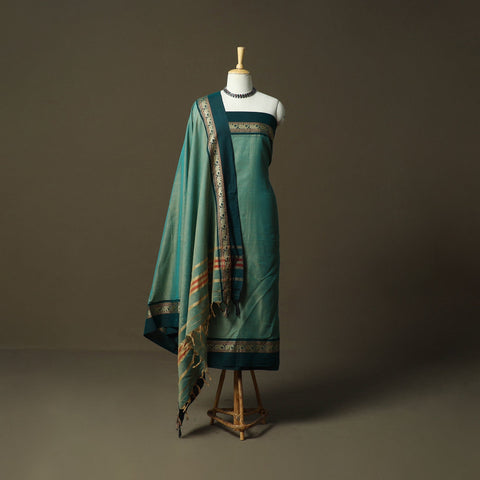 Dharwad cotton 3pc unstitched dress material with border 14