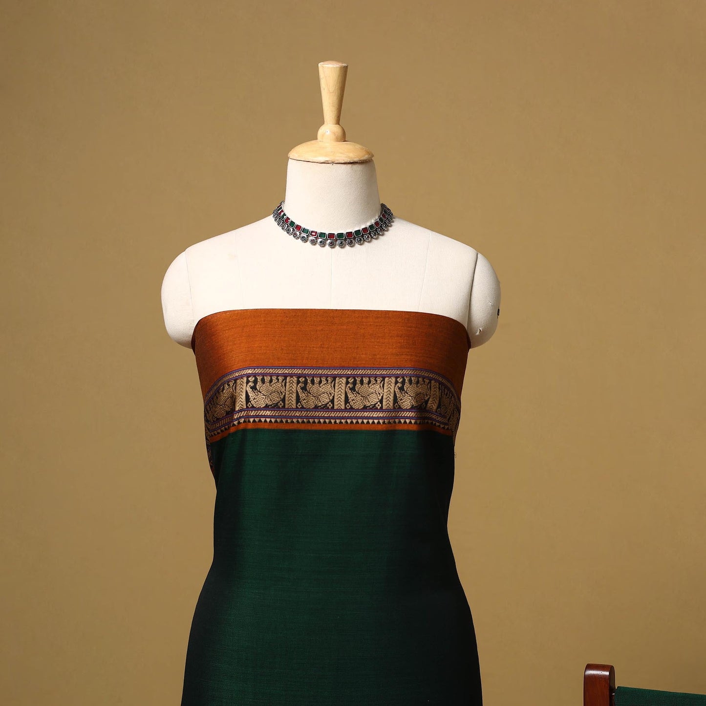 Dharwad cotton 3pc unstitched dress material with border 15