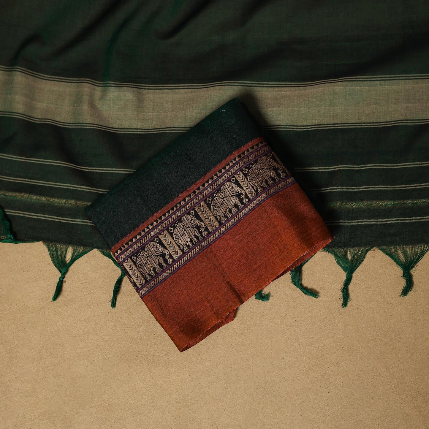 Dharwad cotton 3pc unstitched dress material with border 15