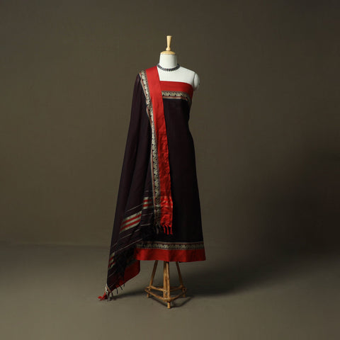 Dharwad cotton 3pc unstitched dress material with border 18