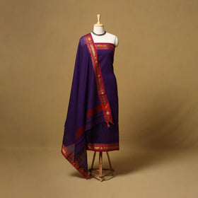 Dharwad cotton 3pc unstitched dress material with border 18