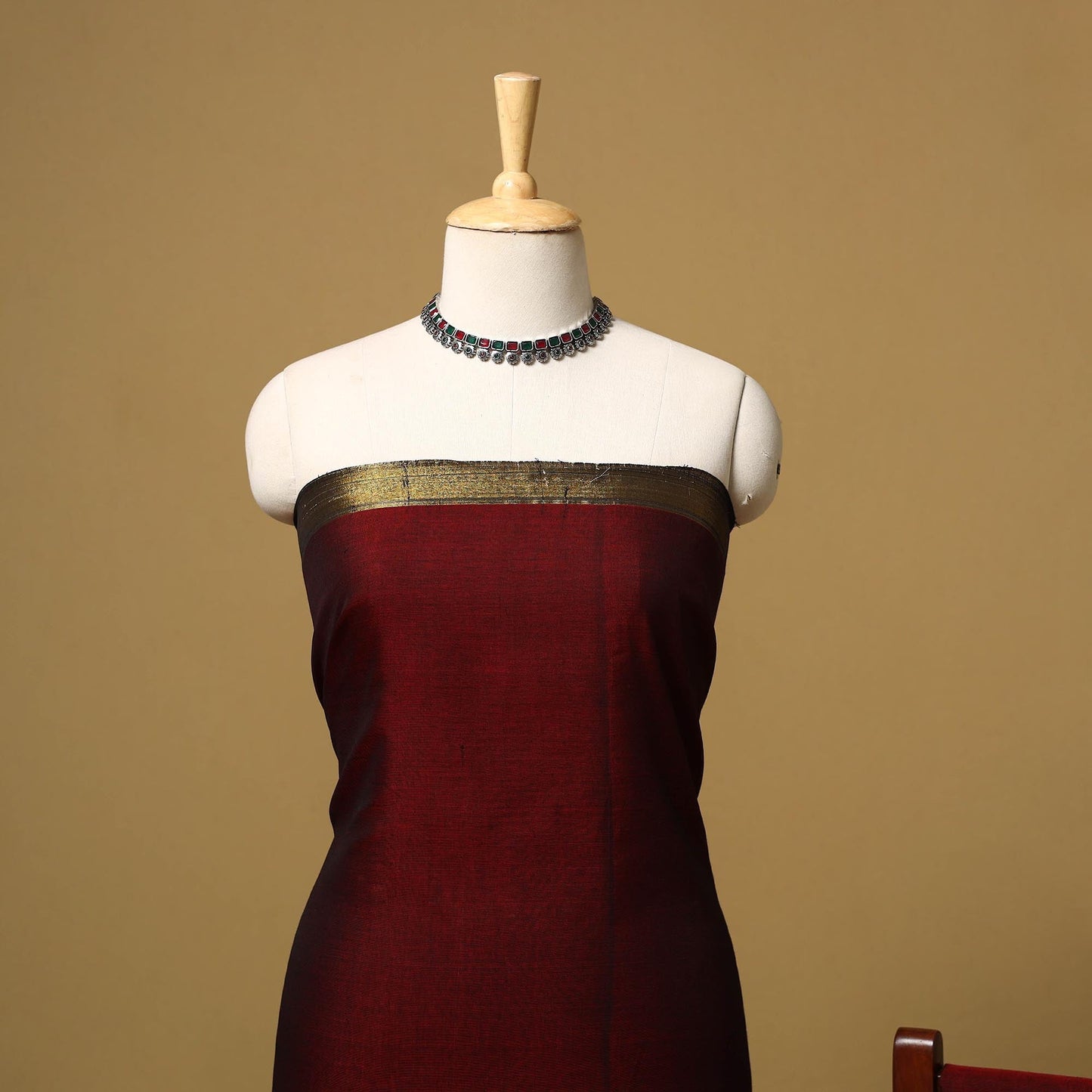 Dharwad cotton 3pc unstitched dress material with border 19